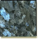 Blue Pearl sample from the original OZ Granites material catalogue.